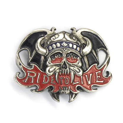 IVAN Ride To Live Trophy Buckle Solid Brass Nickel Plate 38mm (1-1 2") / Mollies New Zealand