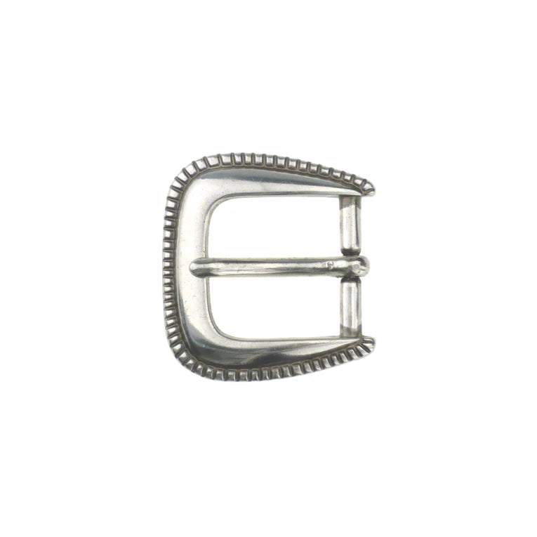 IVAN Rope Edge End Bar Buckle Antique Silver 25mm (1") / Mollies New Zealand