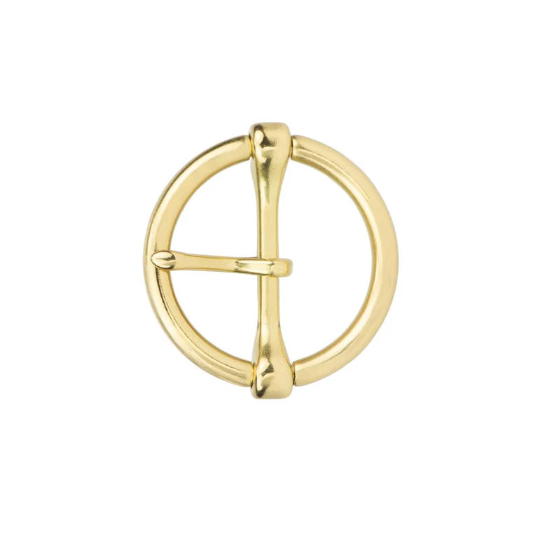 IVAN Round Center Bar Buckle Brass Plate 32mm (1-1 4") / Mollies New Zealand