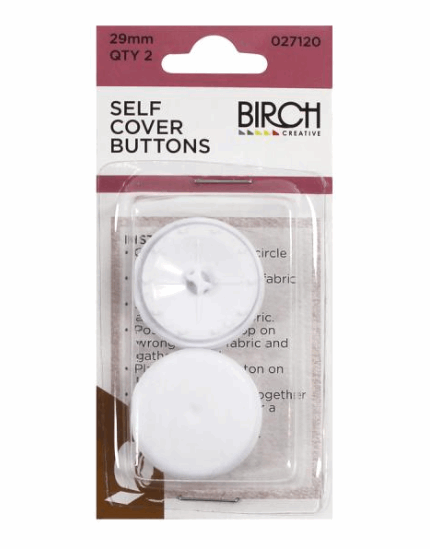 BIRCH Self Cover Buttons 29mm | Mollies Make And Create NZ