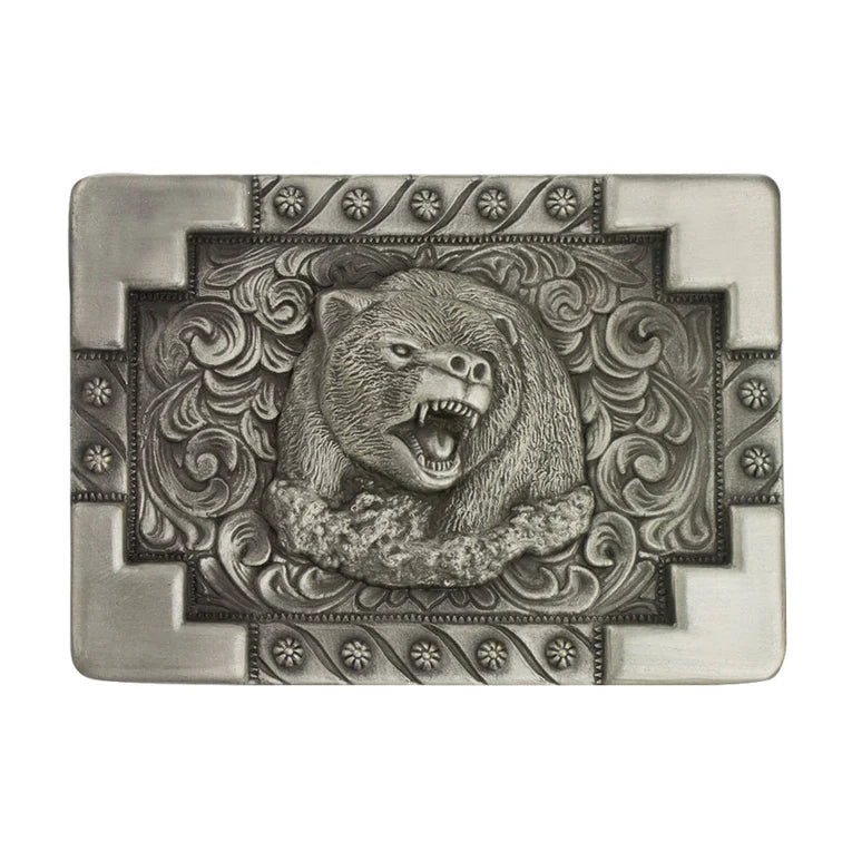 IVAN Southwest Bear Trophy Buckle Antique Tin 38mm (1-1 2") / Mollies New Zealand