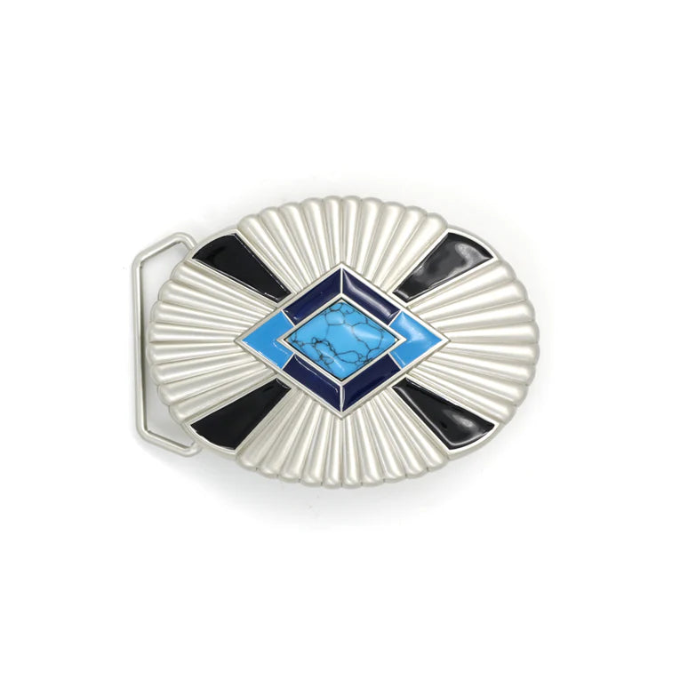 IVAN Starburst Oval Trophy Buckle Black 38mm (1-1 2") / Mollies New Zealand