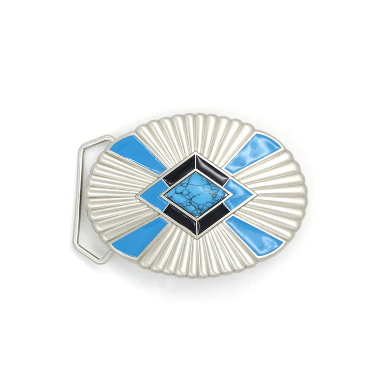 IVAN Starburst Oval Trophy Buckle Blue 38mm (1-1 2") / Mollies New Zealand