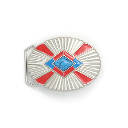 IVAN Starburst Oval Trophy Buckle Red 38mm (1-1 2") / Mollies New Zealand