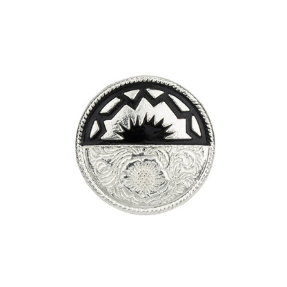 IVAN Sunburst Concho Silver Plate Black 32mm (1-1 4") / Mollies New Zealand