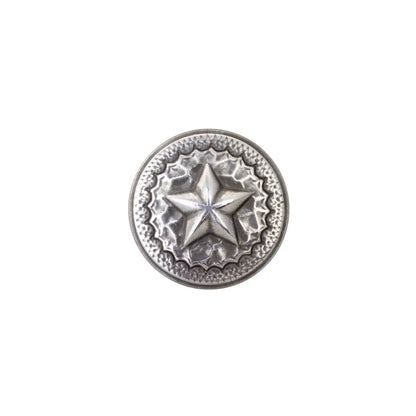 IVAN Hammered Texas Star Concho Antique Silver 25mm (1") / Mollies New Zealand