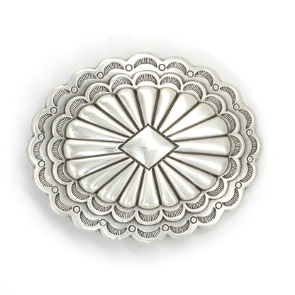 IVAN Southwest Scalloped Trophy Buckle Antique Silver 38mm (1-1 2") / Mollies New Zealand