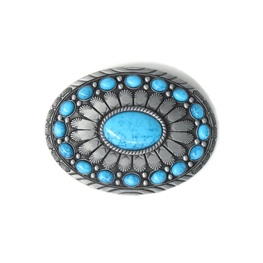 IVAN Turquoise Stone Oval Trophy Buckle