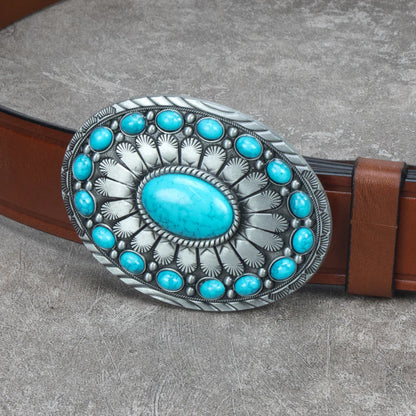 IVAN Turquoise Stone Oval Trophy Buckle / Mollies New Zealand