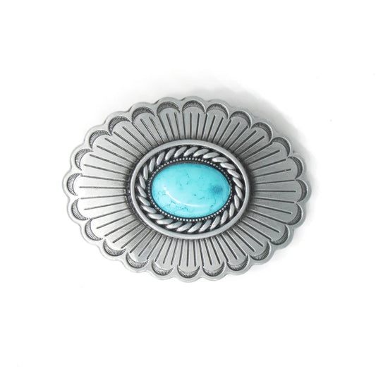 IVAN Turquoise Stone Oval Trophy Buckle