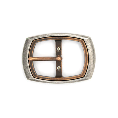 IVAN Two Tone Legend Center Bar Buckle Antique Nickel Antique Copper 38mm (1-1 2") / Mollies New Zealand