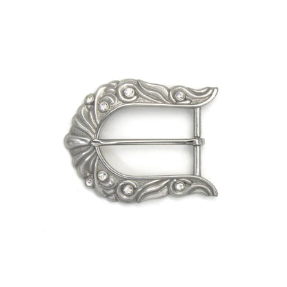 IVAN Western Crystal End Bar Buckle Nickel Plate 38mm (1-1 2") / Mollies New Zealand