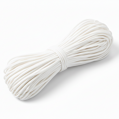SULLIVANS Round Elastic Cord White 3mm Per meter / Mollies New Zealand