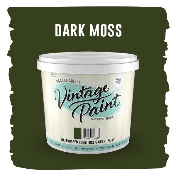 Vintage Paint Dark Moss 1 Litre / Mollies New Zealand