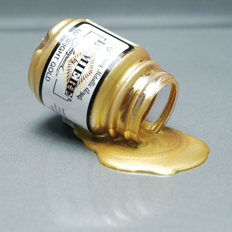 Jacquard Lumiere Metallic Acrylic Paint 8oz - Metallic Gold