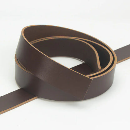 LEATHER Veg Tan Heavy Strips Brown 38mm x 152cm 9-10oz / Mollies New Zealand
