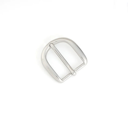 IVAN Round Heal End Bar Buckle Solid Brass Nickel Plate 28mm (1-1 8") / Mollies New Zealand