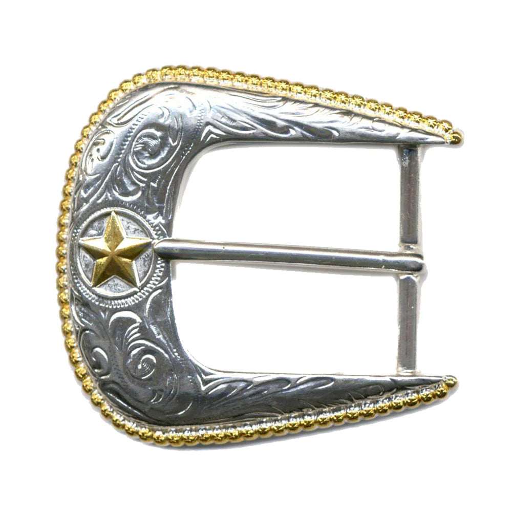 IVAN Ranger Star Buckle Silver Plate Gold Plate 38mm (1-1 2") / Mollies New Zealand