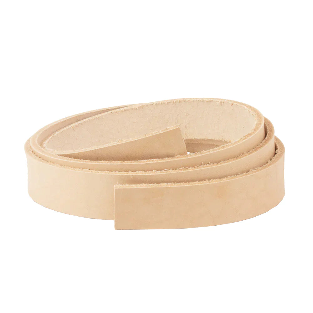 LEATHER Premium Veg Tan Strips Natural 23-25mm x 127cm 4-5oz / Mollies New Zealand
