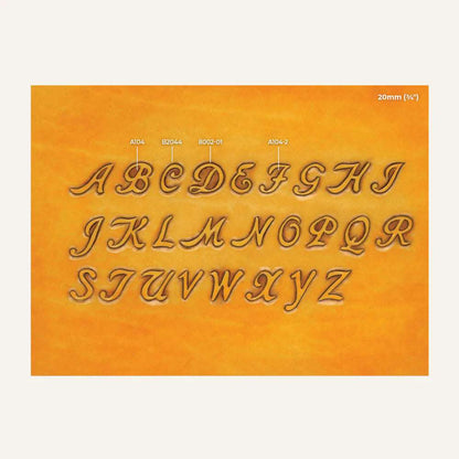 MAKERAID Embossed Pattern 3/4" Cursive Alphabet / Mollies New Zealand