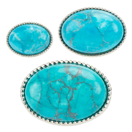 IVAN Turquoise Oval Concho | Mollies Make And Create NZ