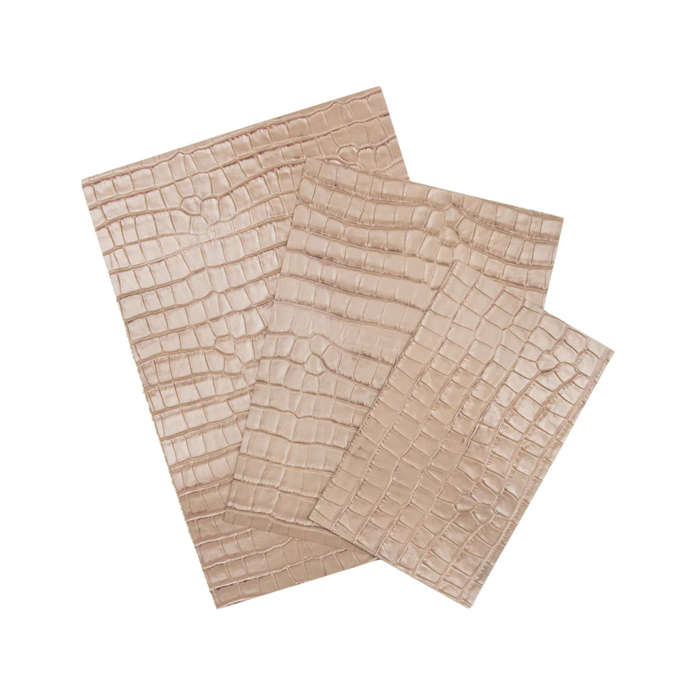 LEATHER Chromed Tanned Embossed Beige / Panel / Mollies New Zealand