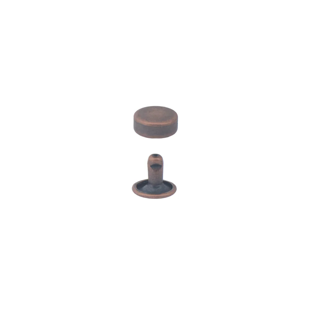 IVAN Flat Dome Rivets Antique Copper 9*7mm 100 Pack / Mollies New Zealand