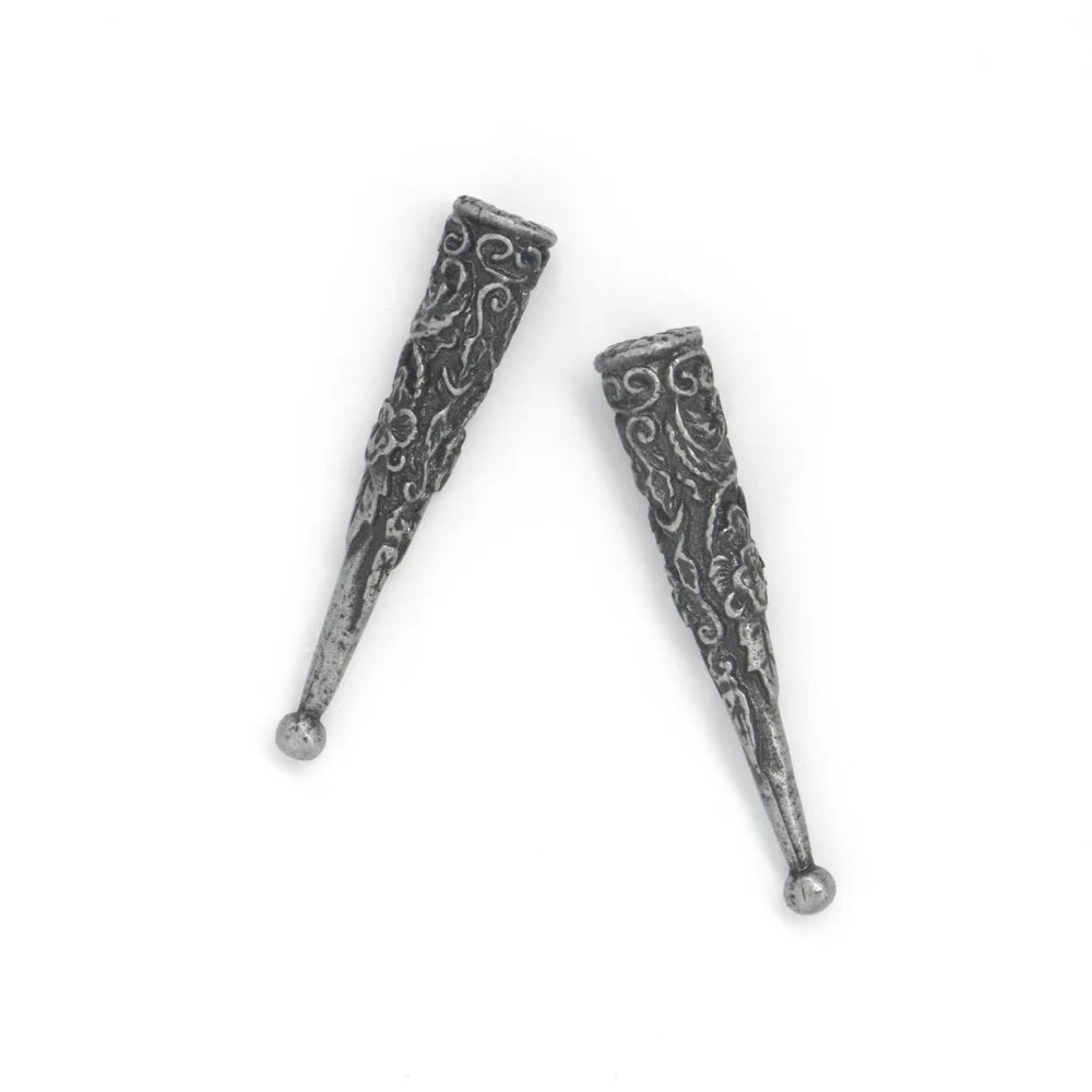 IVAN Floral Bolo Tips Antique Tin 47mm (1-7 8") 2 Pack / Mollies New Zealand