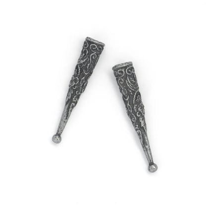 IVAN Floral Bolo Tips Antique Tin 47mm (1-7 8") 2 Pack / Mollies New Zealand