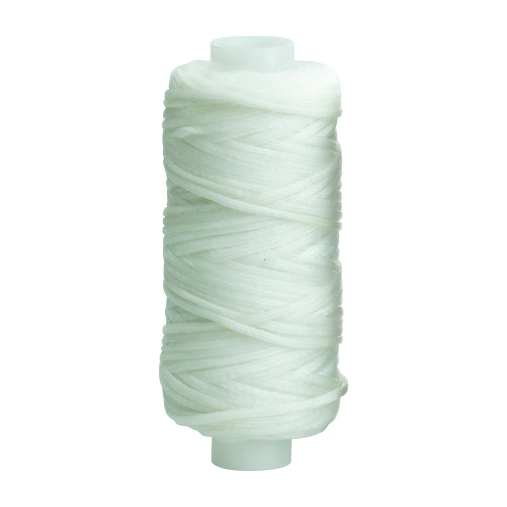 IVAN Waxed Polyester Thread White 1.0mm 22.8m / Mollies New Zealand