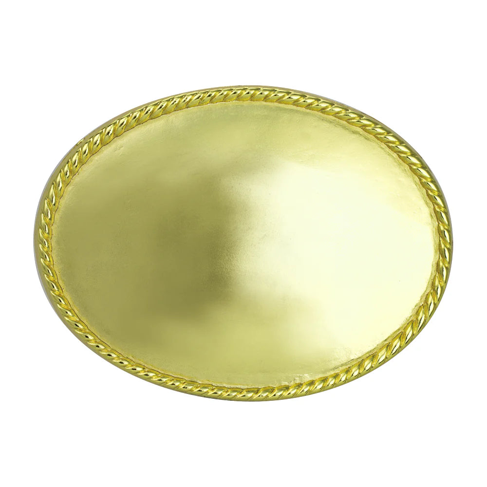 IVAN Oval Rope Edge Buckle Blank Brass Plate 38mm (1-1 2") / Mollies New Zealand