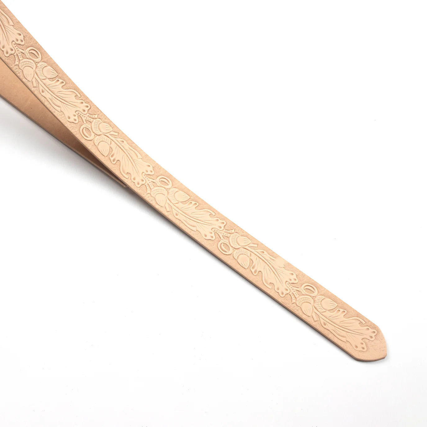 LEATHER Veg Tan Embossed Belt Blanks Acorn 38mm x 135cm 9-10oz / Mollies New Zealand