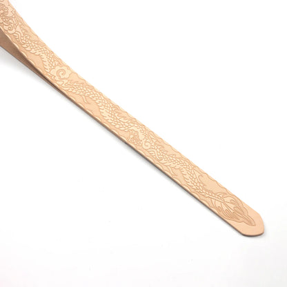 LEATHER Veg Tan Embossed Belt Blanks Dragon 38mm x 135cm 9-10oz / Mollies New Zealand