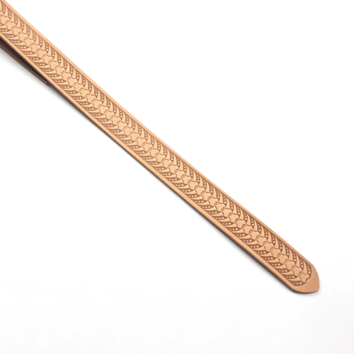 LEATHER Veg Tan Embossed Belt Blanks Horn Weave 38mm x 135cm 9-10oz / Mollies New Zealand