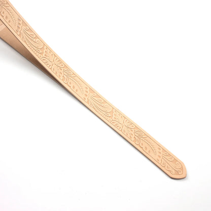 LEATHER Veg Tan Embossed Belt Blanks Floral Leaf 38mm x 135cm 9-10oz / Mollies New Zealand