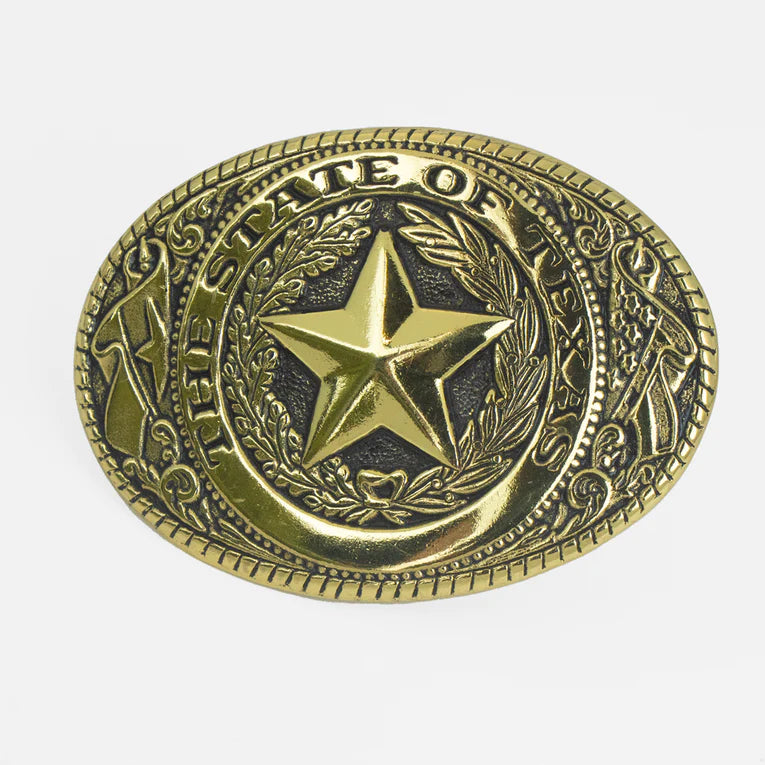 IVAN Texas Star Trophy Buckle Brass Plate 38mm (1-1 2") / Mollies New Zealand