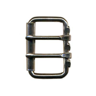IVAN Heavy 2 Prong End Bar Roller Buckle Nickel Plate 50mm (2") / Mollies New Zealand