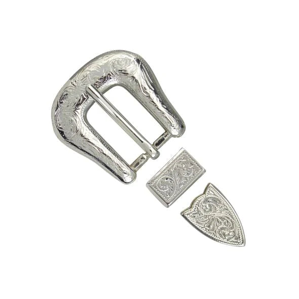 IVAN Somerset Engraved Buckle Set Silver Plate 20mm (3 4") / Mollies New Zealand