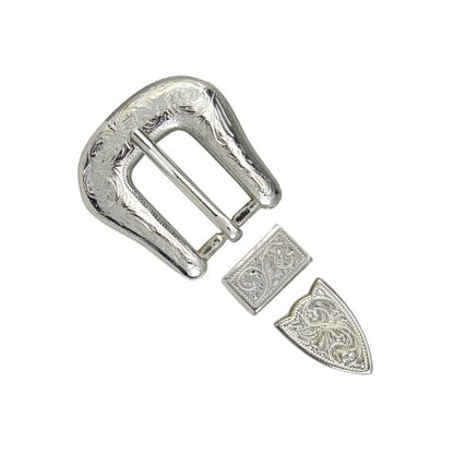 IVAN Somerset Engraved Buckle Set Silver Plate 20mm (3 4") / Mollies New Zealand