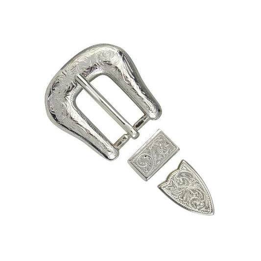 IVAN Somerset Engraved Buckle Set Silver Plate 20mm (3 4") / Mollies New Zealand