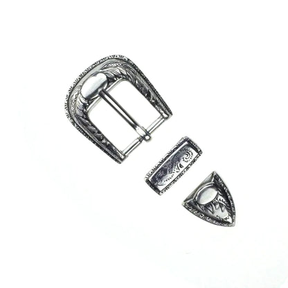 IVAN Engraved Buckle Set Antique Silver 25mm (1" ) 3PK / Mollies New Zealand