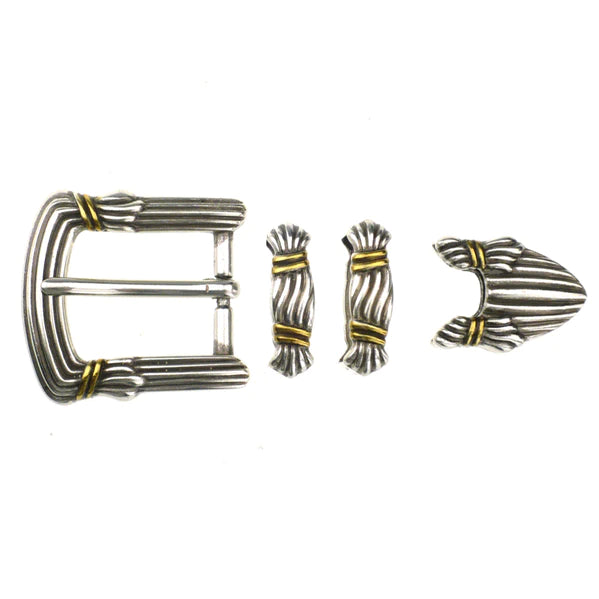 IVAN Lucius Buckle Set Antique Silver Antique Gold 25mm (1") 4PK / Mollies New Zealand