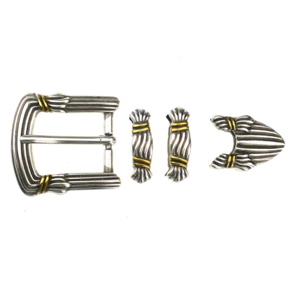 IVAN Lucius Buckle Set Antique Silver Antique Gold 25mm (1") 4PK / Mollies New Zealand