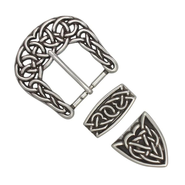IVAN Celtic Buckle Set Antique Silver Antique Gold 38mm (1-1 2") 3PK / Mollies New Zealand