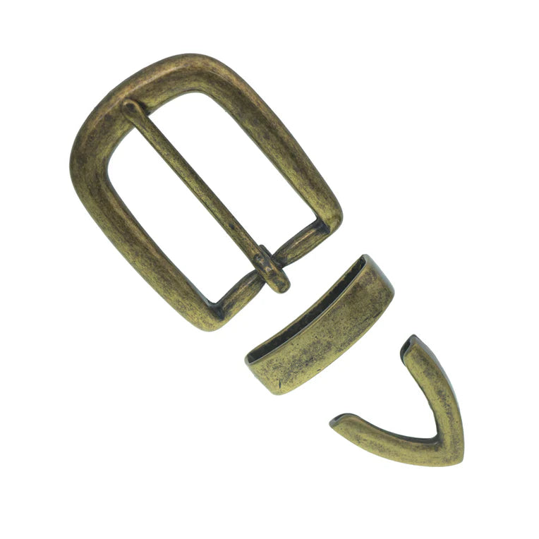 IVAN Solid Brass Buckle Set Antique Brass 30mm (1 3 16") 3PK / Mollies New Zealand