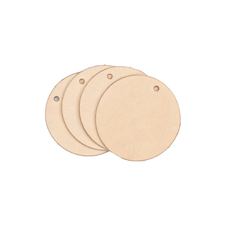 LEATHER Veg Tan Round 4PK 4-5oz / Mollies New Zealand