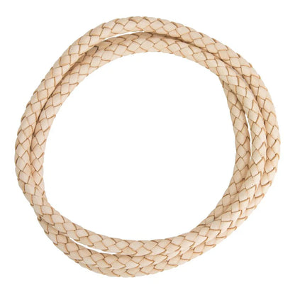 IVAN Leather Braided Cord 6mm 90cm Natural / Mollies New Zealand