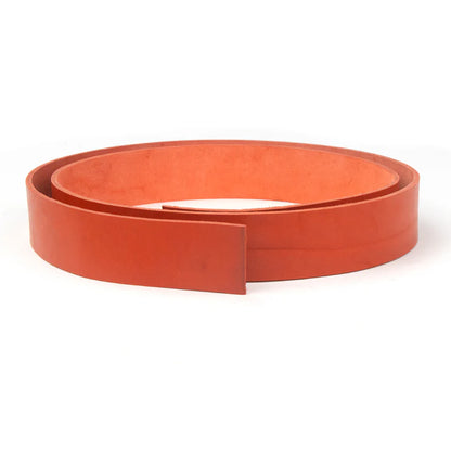 LEATHER Veg Tan Barletta Italian Strip Red 38mm x 120cm 8-9oz / Mollies New Zealand