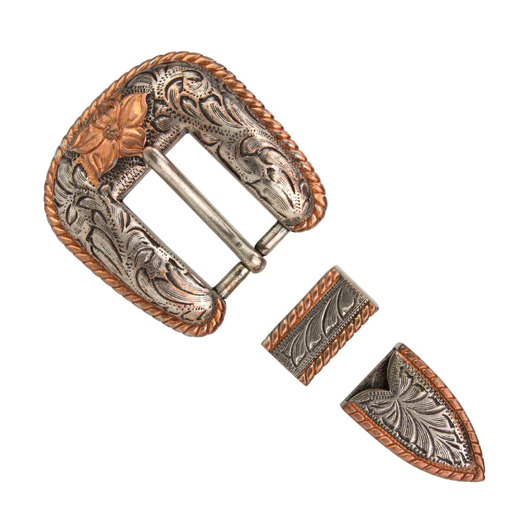 IVAN Rope Edge Buckle Set Antique Silver Antique Gold 20mm (3 4&quot;) / Mollies New Zealand