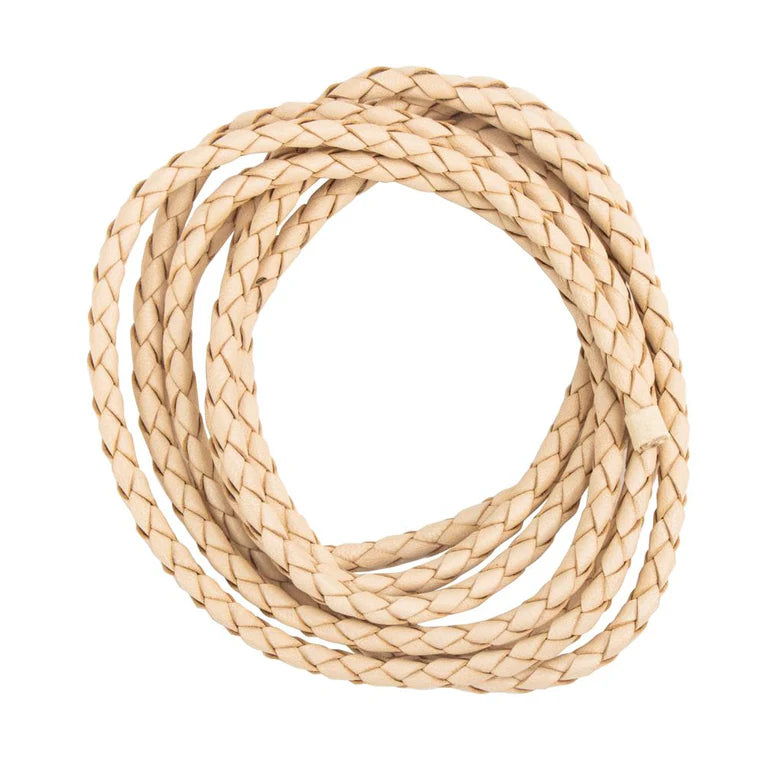 IVAN Leather Braided Cord 4mm 150cm Natural / Mollies New Zealand